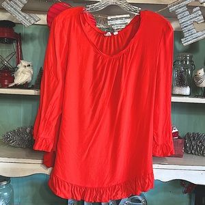 GAP Women’s XL bright Coral ruffled top